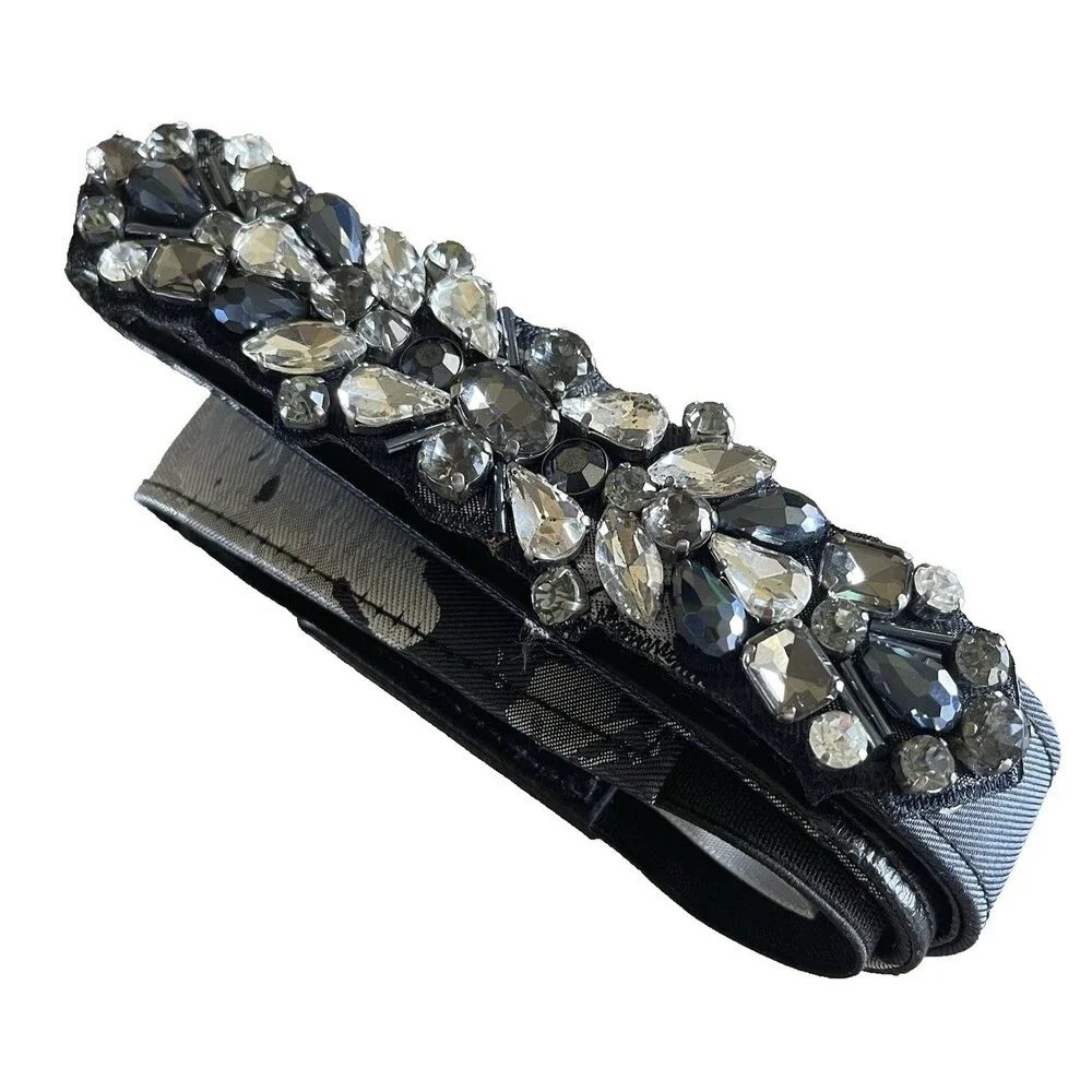 Eliza Women’s Belt Rhinestone Medallion Blue Multi Size 14 Formal Event Dressy
